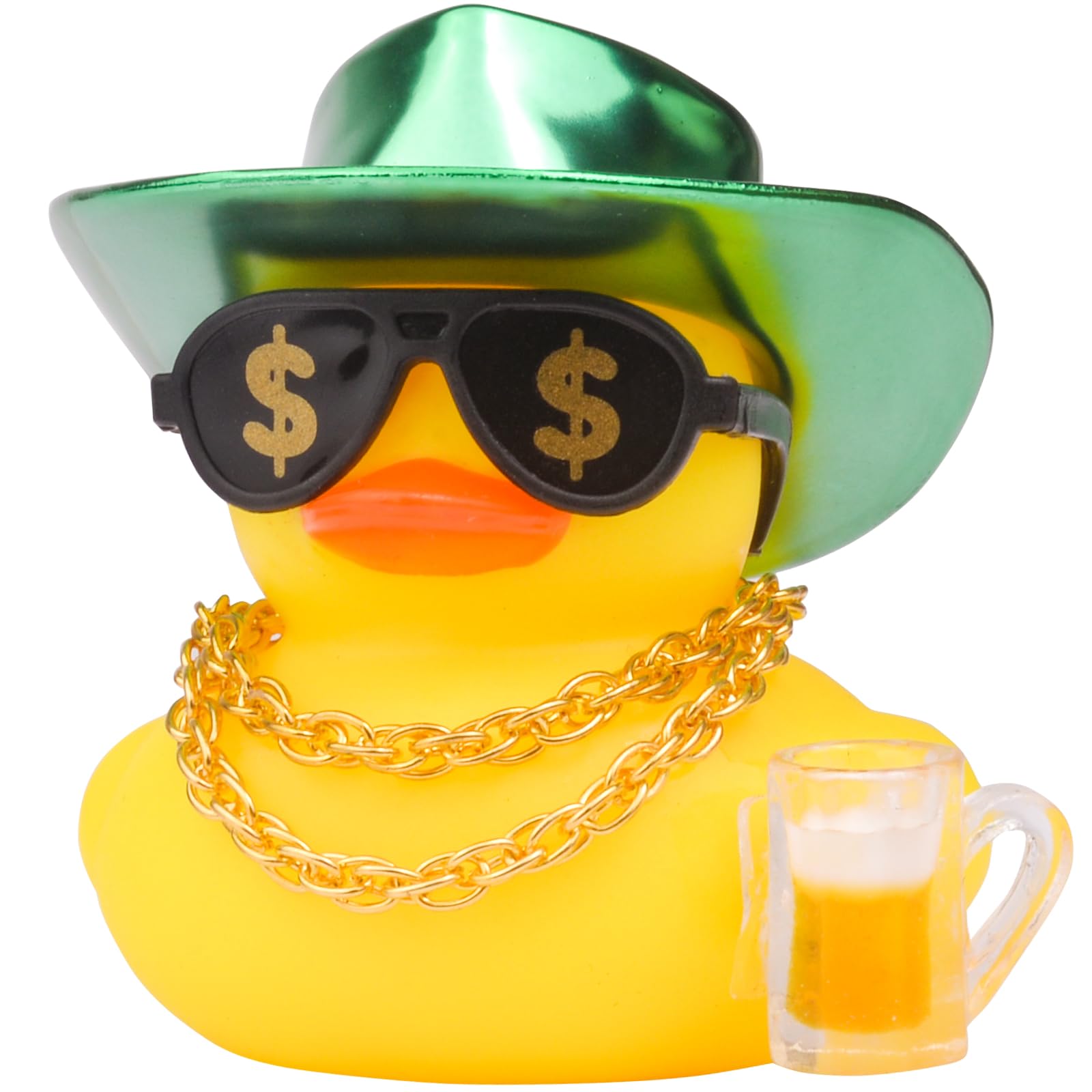 Mwmoeen Gummi Ente Auto Armaturenbrett Dekorationen Ente Auto Ornamente mit Cowboyhut Sonnenbrille Nette Prop für Auto Zubehör, Party Auto Dekoration und Heimdekoration Geburtstag Geschenk