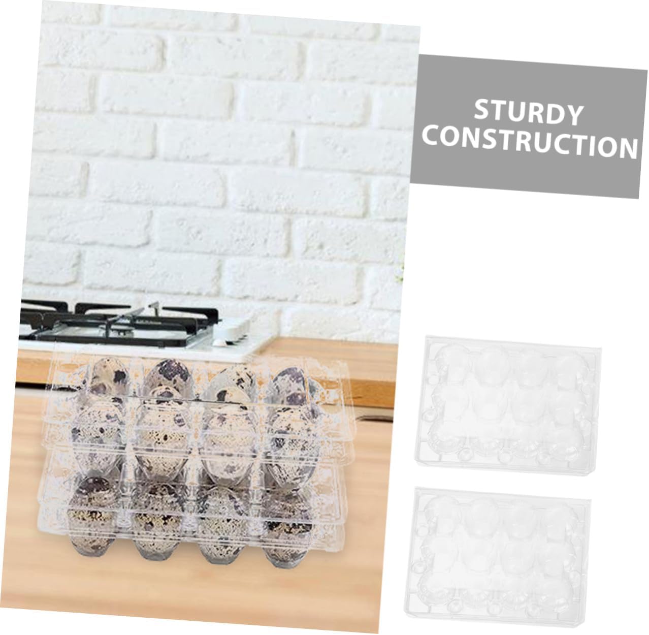 70pcs Plastic Quail Egg Carton Tray with Foodgrade Material and Spacesaving Stackable Structure, Small Egg Holder for Home Use and Farm Market Storage