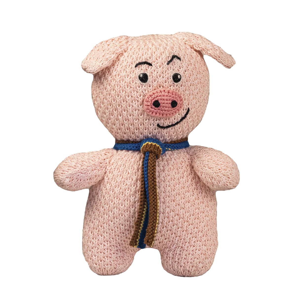 VAP MARRRIANO The Entrepreneur Piggy, Doll 100% Cotton Hand Knit Made in Peru, 10 INCHES Color Pink