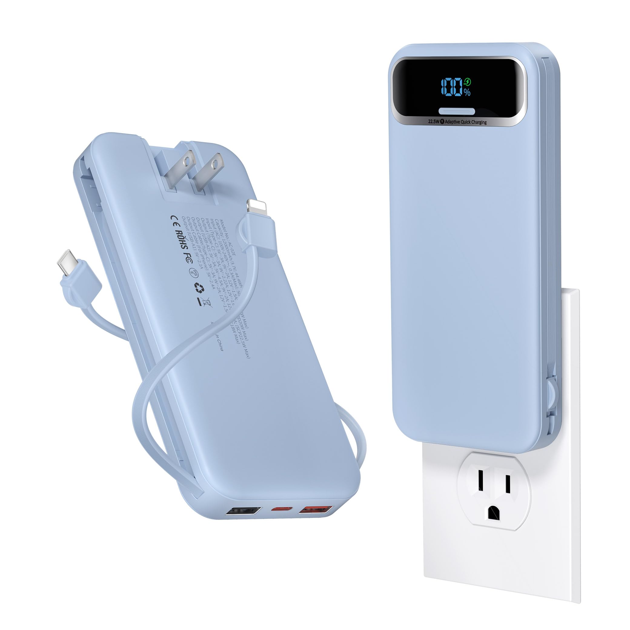 スマホアクセサリー World plus w50 mobile battery Amazon.com: 12000mAh Lightweight-Portable-Charger-Power-Bank with