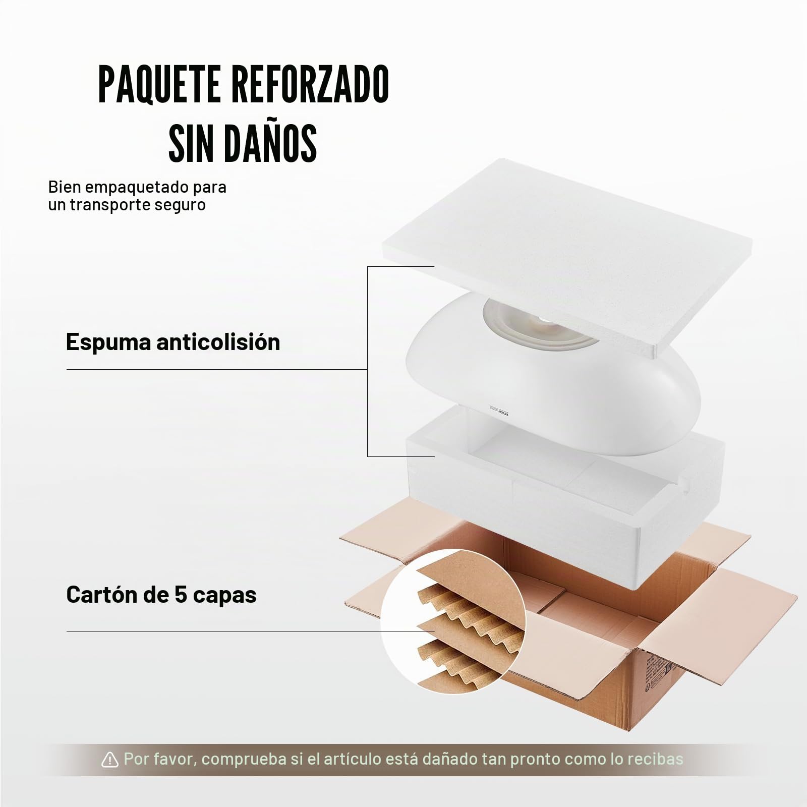 VEVOR Lavabo Ovalado de Cerámica Blanca para Baño, 592 x 361 x 158 mm, Sobre Encimera, Estilo Moderno, Bien Empaquetado para Hotel, Inodoro, RV, con Fregadero de Vasija