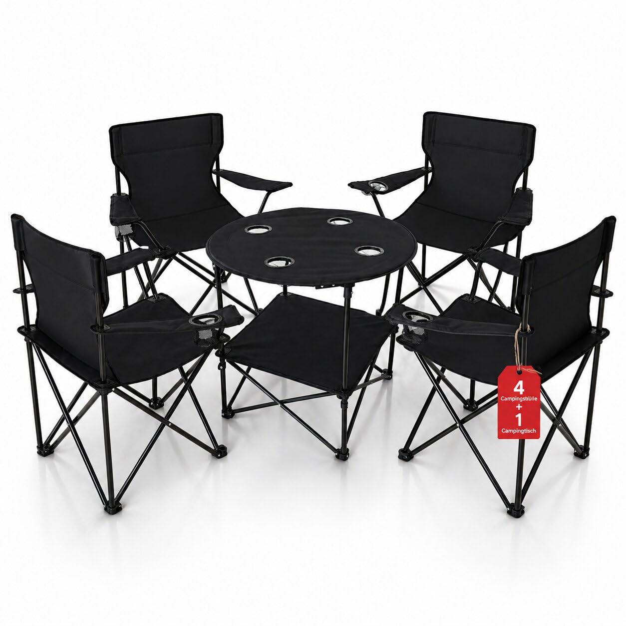 BigDean Camping Set 2X Campingstühle + 1x Campingtisch - Campingstuhl mit Tisch Set klappbar – Camping Tisch Stuhl Set Campingstuhl faltbar Angelstuhl Faltstuhl Anglerstuhl Campingtisch mit Stühlen