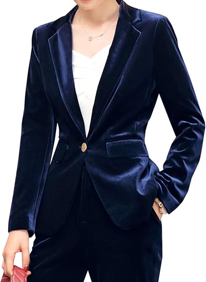 Velvet blue blazer womens Outlet