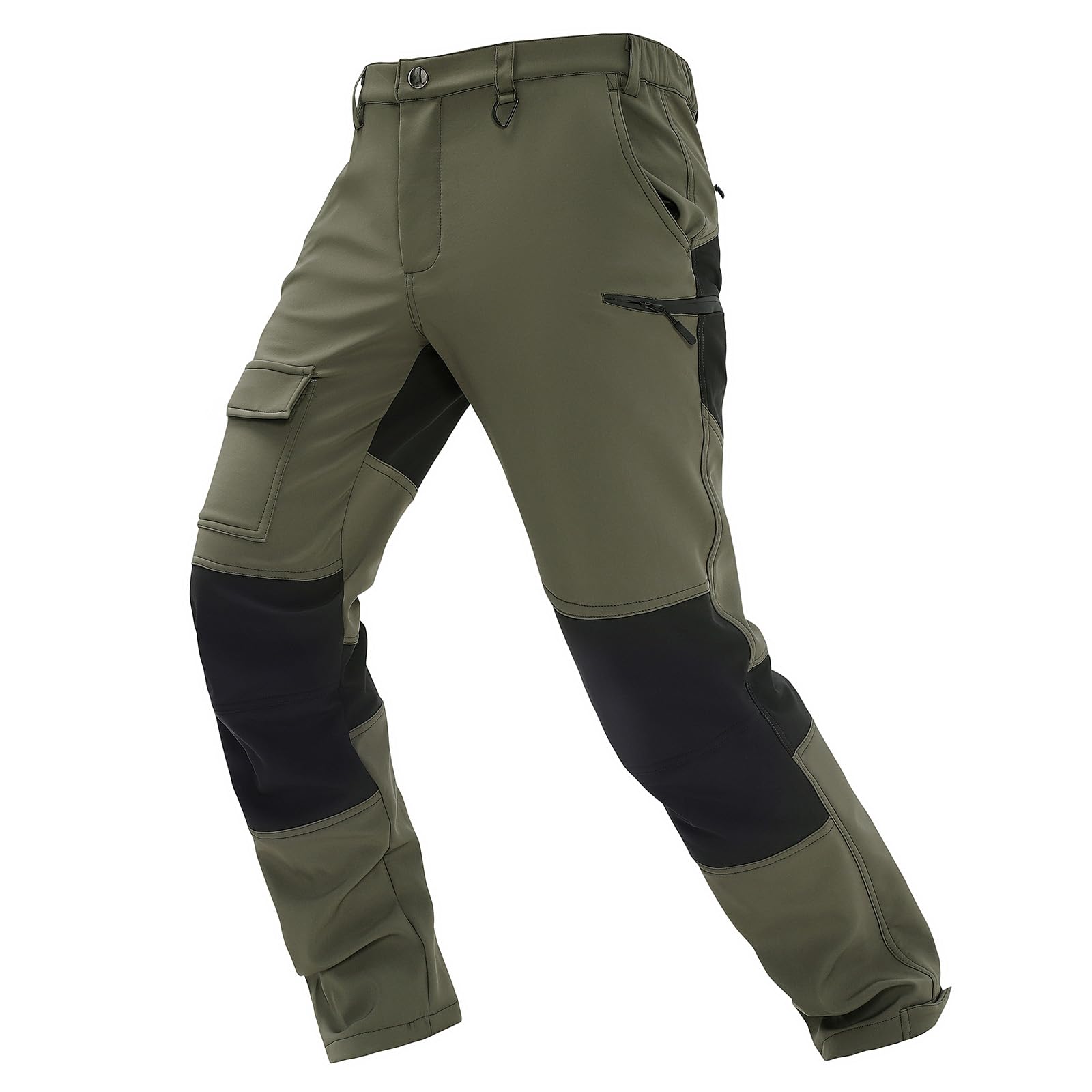 Pantalones de Senderismo para Hombre Softshell Forro Polar Resistentes al Agua Cálidos en Invierno A Prueba de Viento Pantalones para Caminar al Aire Libre