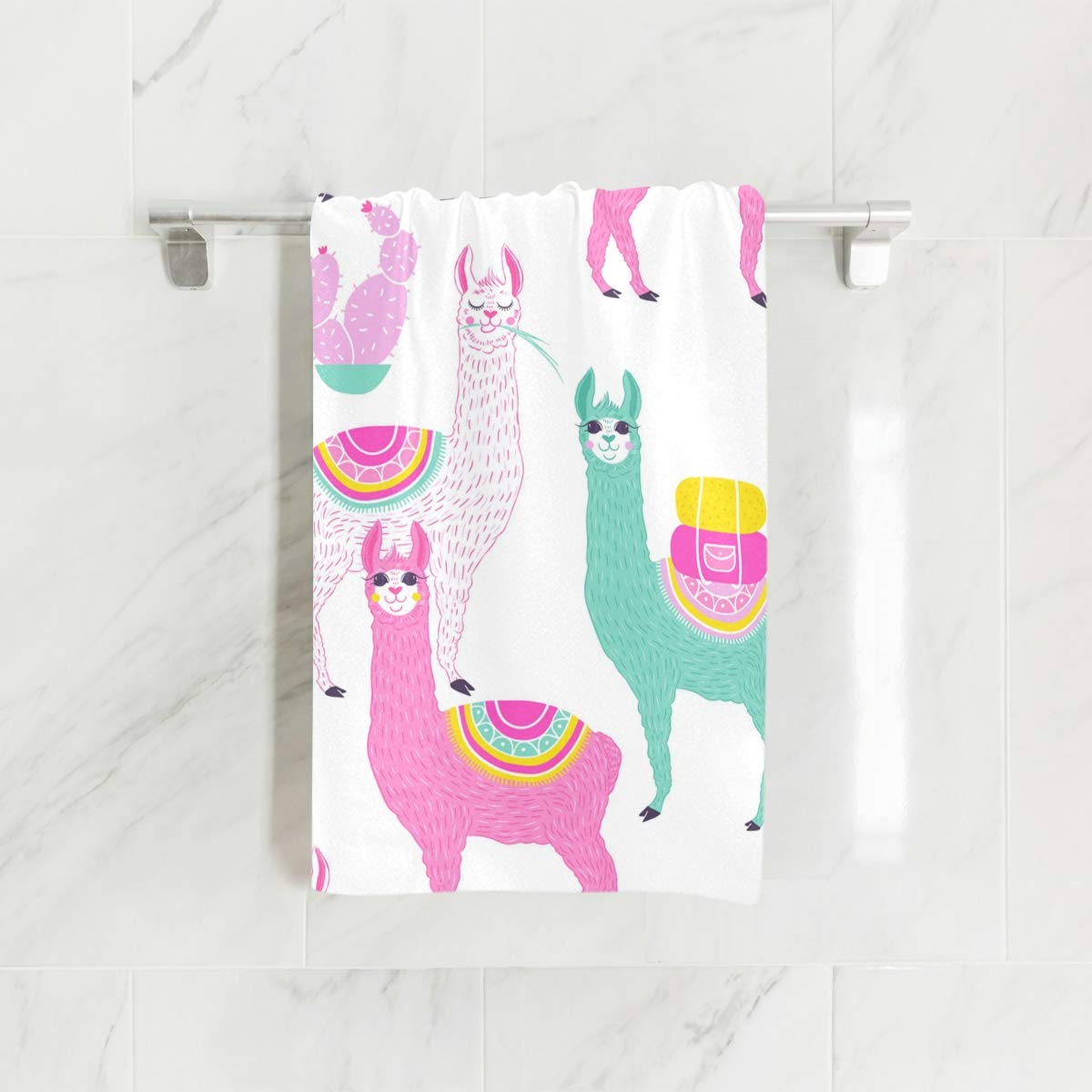 Hand Towel Sweet Llama Soft Towels Bath Decor for Bathroom Gym Hotel Spa 30” x 15”