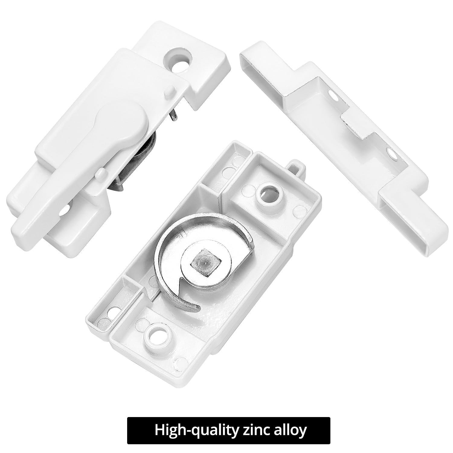 QWORK Lot de 10 verrous de fenêtre coulissante à action à came avec vis – Verrous de sécurité en alliage de zinc pour fenêtres et portes coulissantes horizontales, verticales, simples, à double