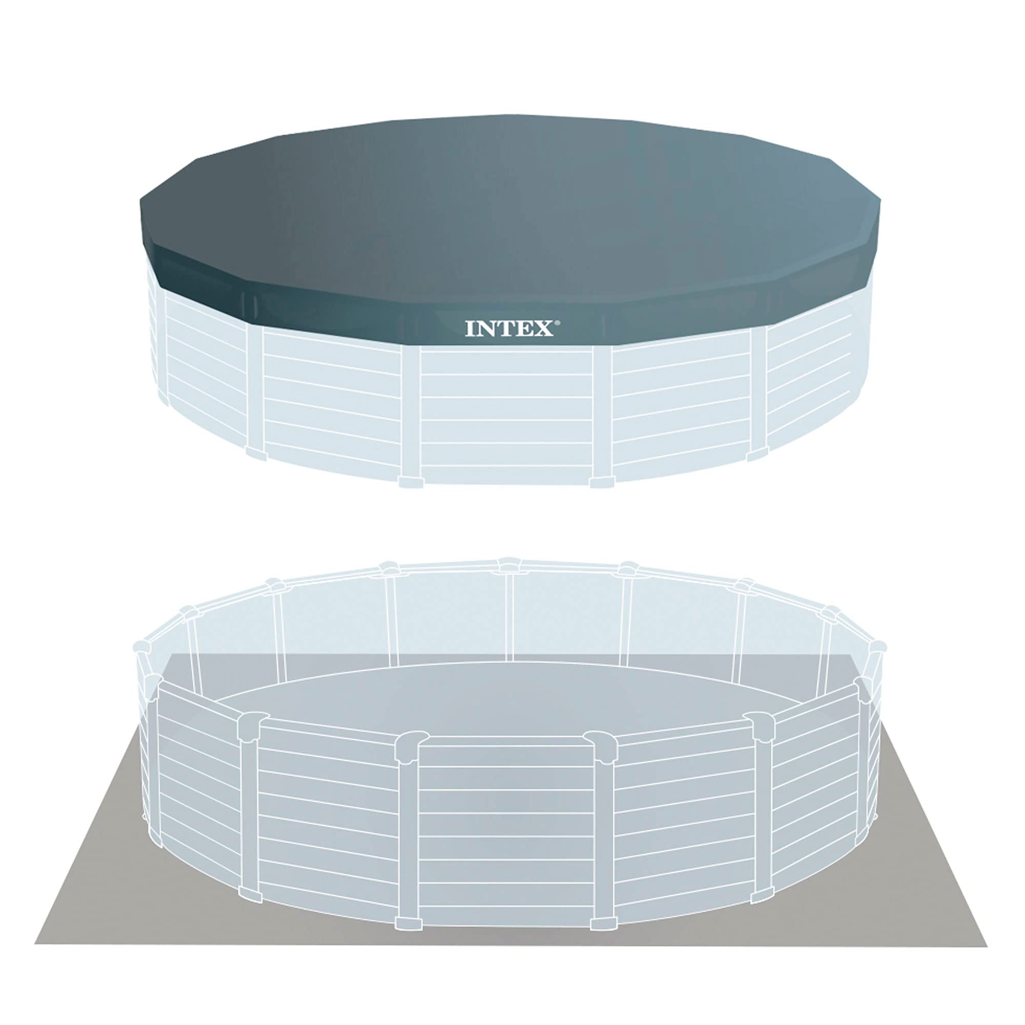 Intex 26384NP - Piscina desmontable graphite grey panel intex - 478x124 cm, 16 500 litros