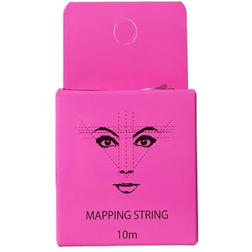 10M Pink Pre Inked Brow Mapping String | Mess-free makeup thread, semi-permanent microblading measuring tool for precise symmetrical eyebrow positioning