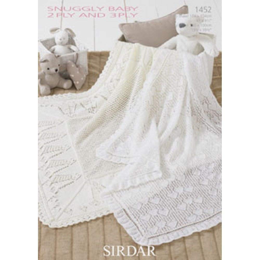 Sirdar White Baby 2 Ply And 3 Ply Shawls Knitting Pattern 1452 By