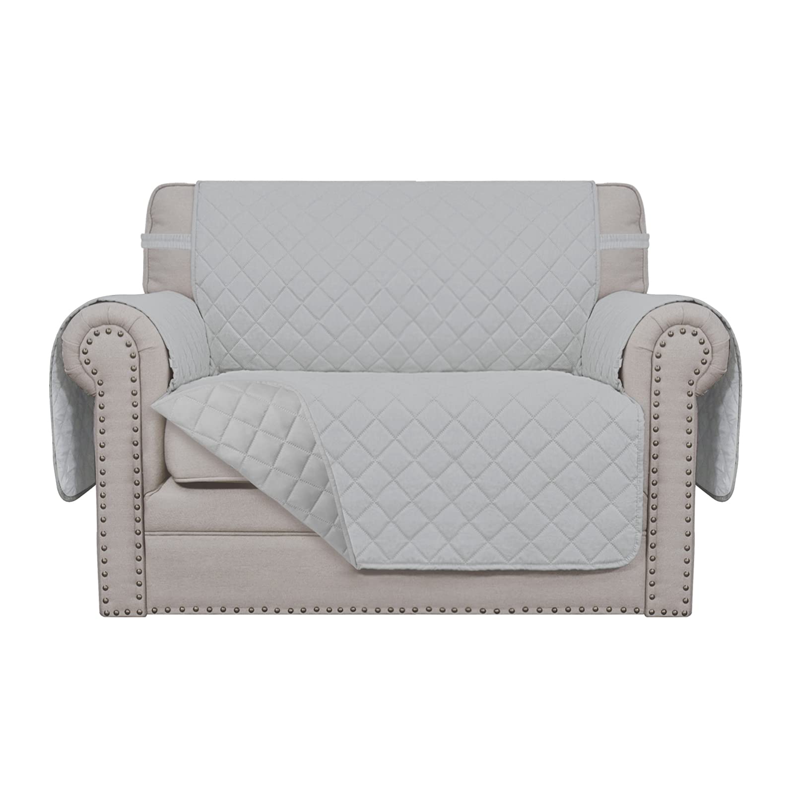 Easy-Going Reversible Couch Cover, Oversized Chair, Light Gray/Light Gray