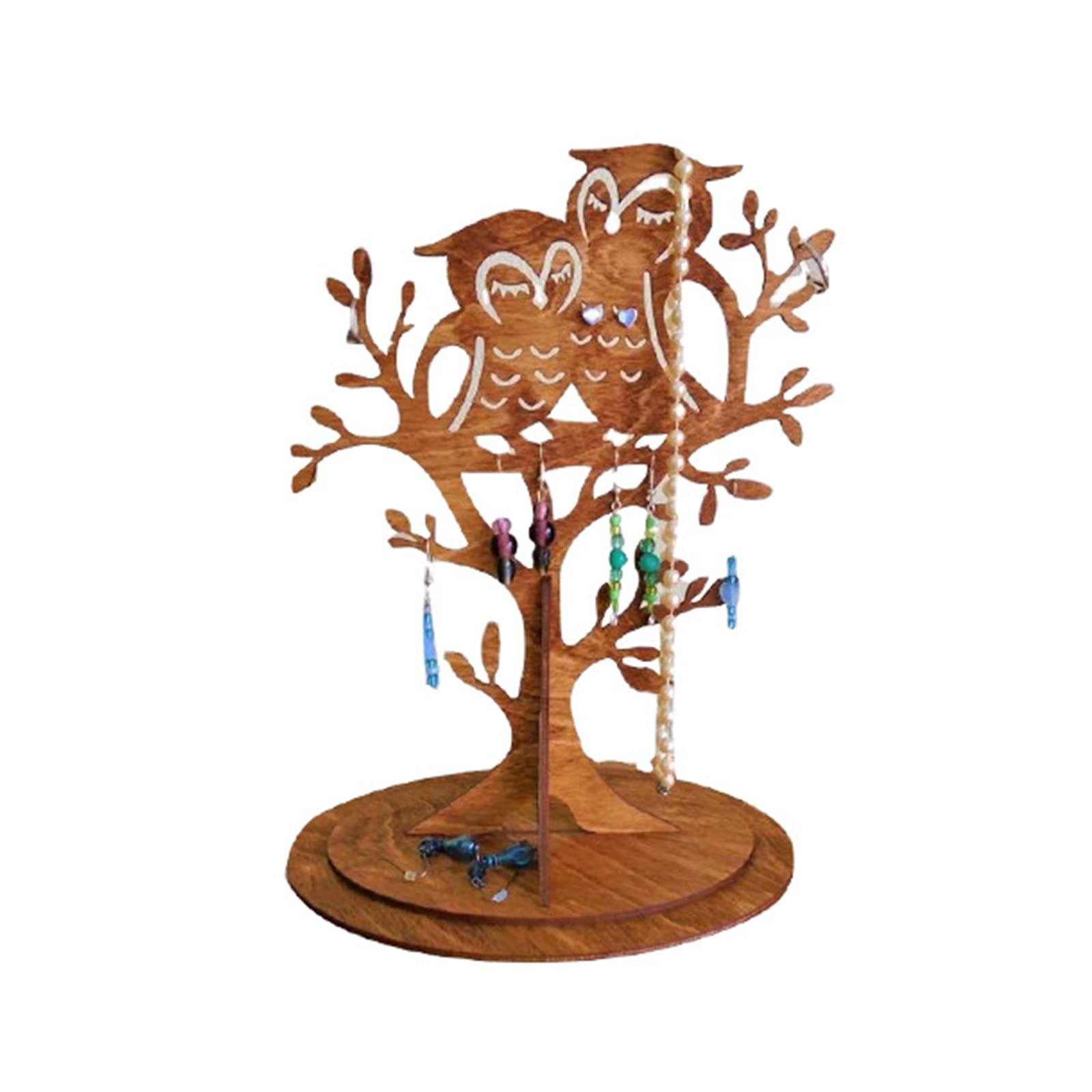 Tsophreniq Wooden Jewelry Display Racks Select Shop Bracelets Rings Storage Holder Keys Necklace Rings Holder Stand Rack +Tray Earrings Organizers and Storage