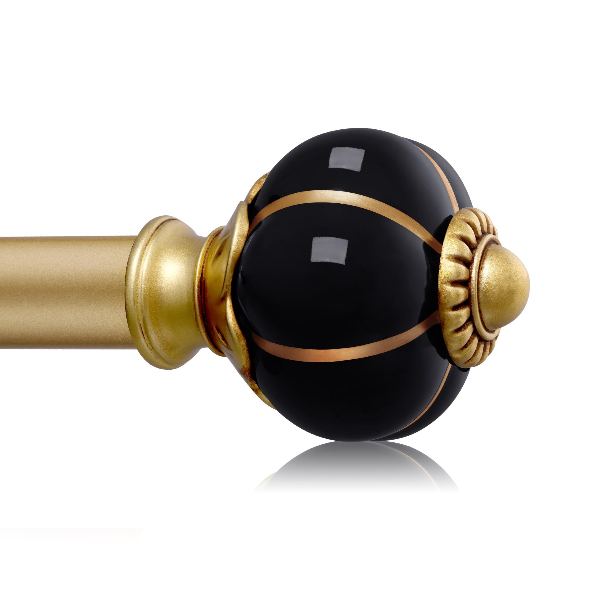 Photo 1 of KZJKLIR Ceramic Curtain Rods 66-120 Inch Gold Black