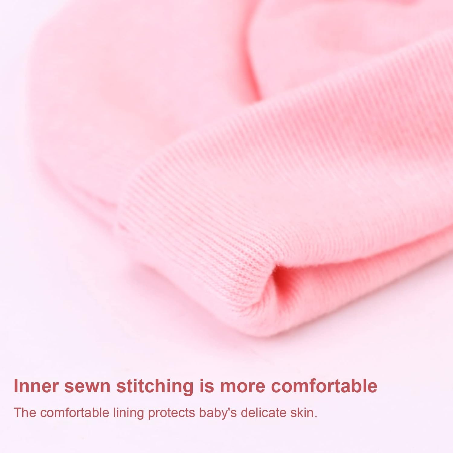 BQUBO Newborn Baby Girls Hats Hospital Hat Baby Cotton Beanie Infant Big Bow Hats for 0-24 Months - Image 4