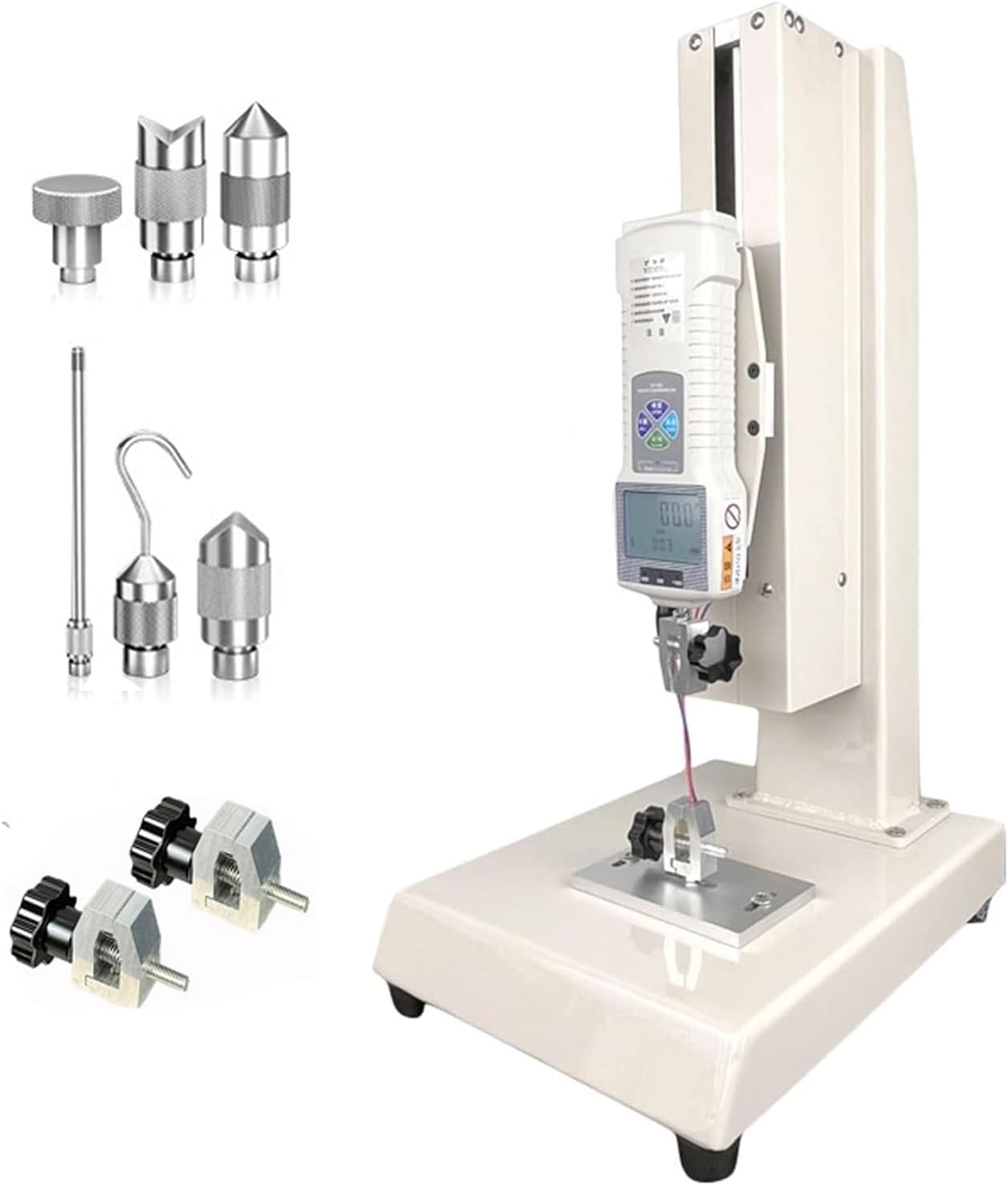Digital Force Gauge for Compression and Tension Testing with Probes and Manual Test Bench