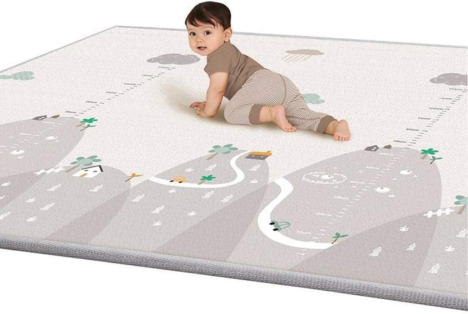 RILLATEK-AE Baby Crawling Mat, 200 x 180 x 1 cm Non Toxic Floor Mat Foam Play Mat Double-Sided Waterproof Baby Play Mat for Toddler Boy Girl (Color : Style-1)