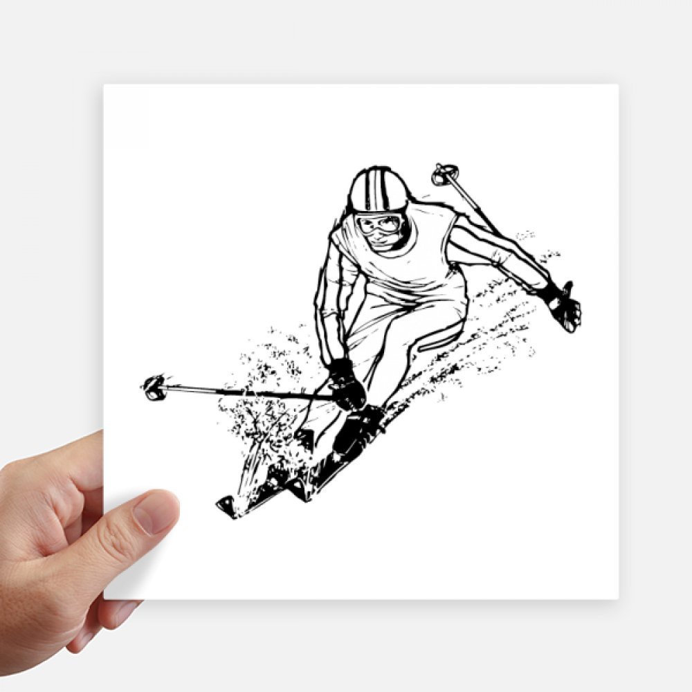 Autocollant ski noir 20cm grand format pour sticker moto et mur chambre