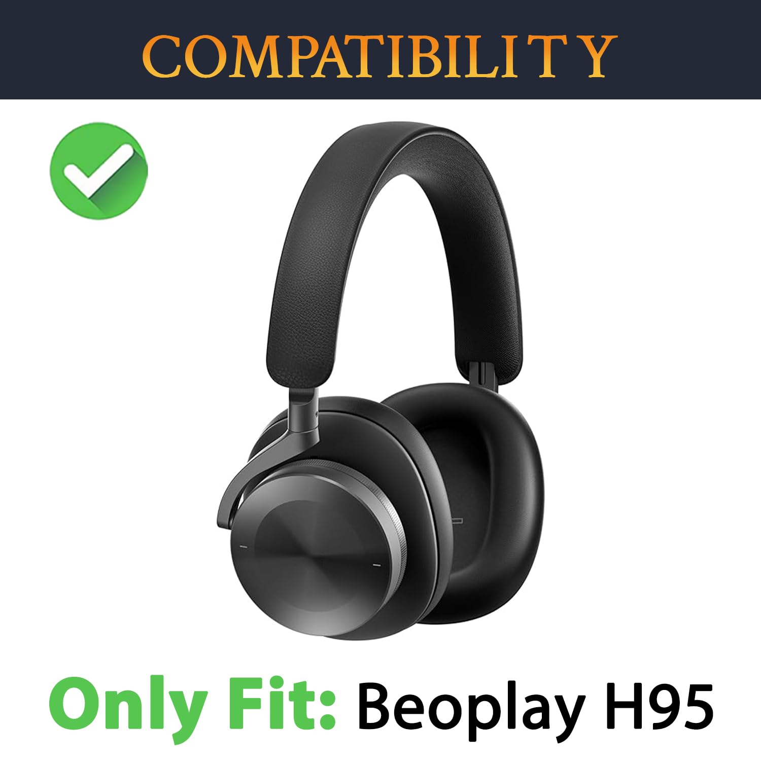 SOULWIT Coussinets de Rechange en Peau d’Agneau pour Bang & Olufsen Beoplay H95, Casques Over-Ear avec Annulation de Bruit Active, Coussinets d’Oreille en Mousse à mémoire de Forme de Haute densité