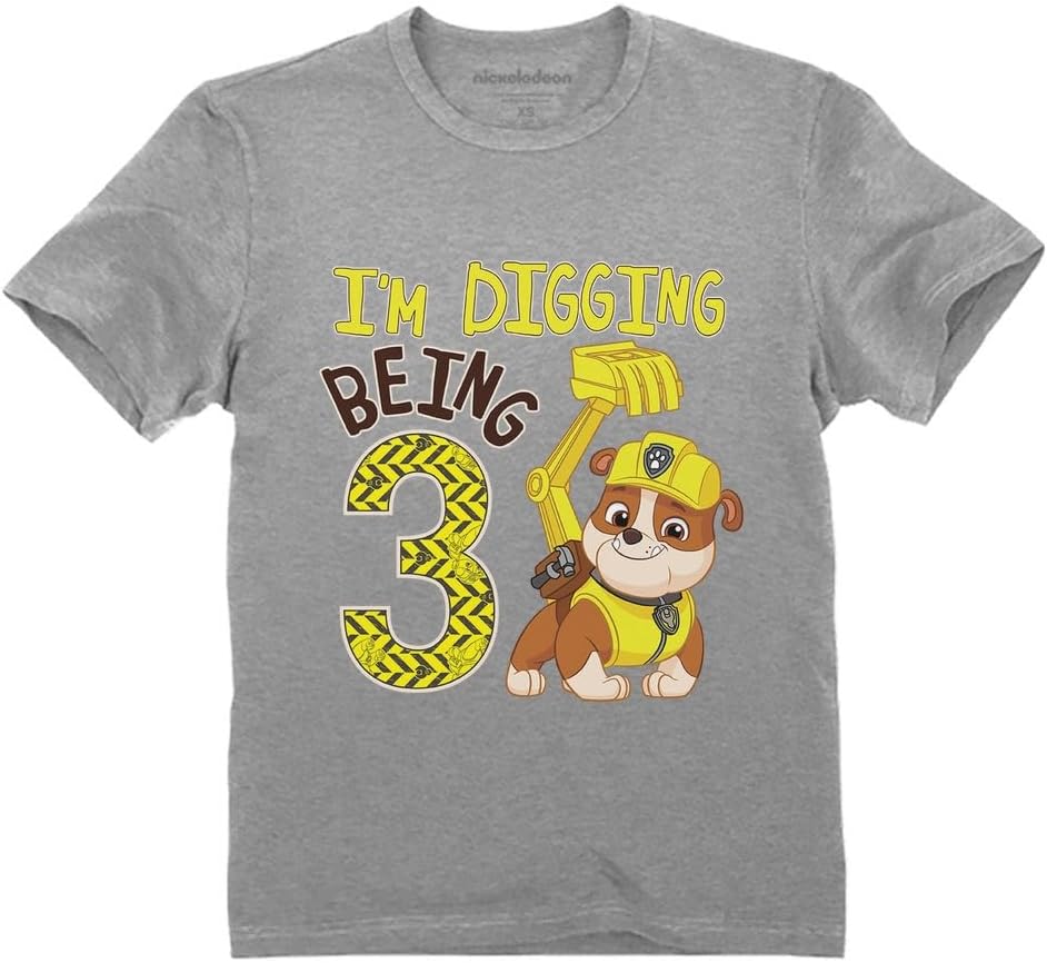 Rubble Digging being 2 Paw Patrol 2nd Birthday Shirt Boy Toddler Kids Raglan