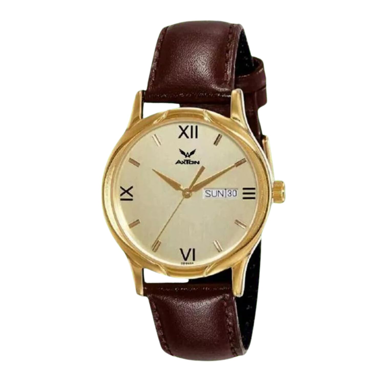 AXTON Analog Day & Date Watch Golden Dial & Leather Brown Strap for Mens & Boys (B0CHF8BNRX) Amazon Price History, Amazon Price Tracker