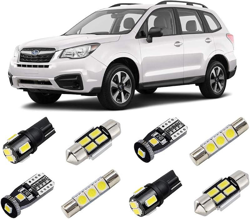Kit de lâmpadas LED internas BRISHINE 6000K para Subaru Forester 2014 a 2019 – 8 unidades
