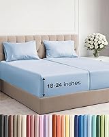 Vista 133 de Juego de sábanas Queen de bolsillo extra profundo, sábanas transpirables y refrescantes de 4 piezas, juego de sábanas de lujo de hotel, ultra suave