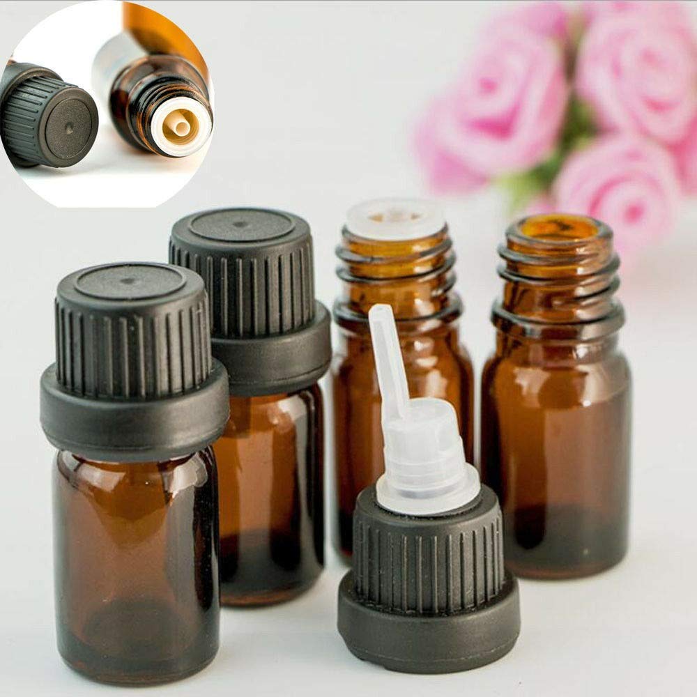 Generisch X-BAOFU 12 stücke 5ml / 10 ml / 15 ml / 20ml leer Bernstein braun Glas Euro Faller Flaschen ätherische ölflüssigkeit aromatherapie Pipette vials Container (Farbe : Glass, Größe : 20ml)