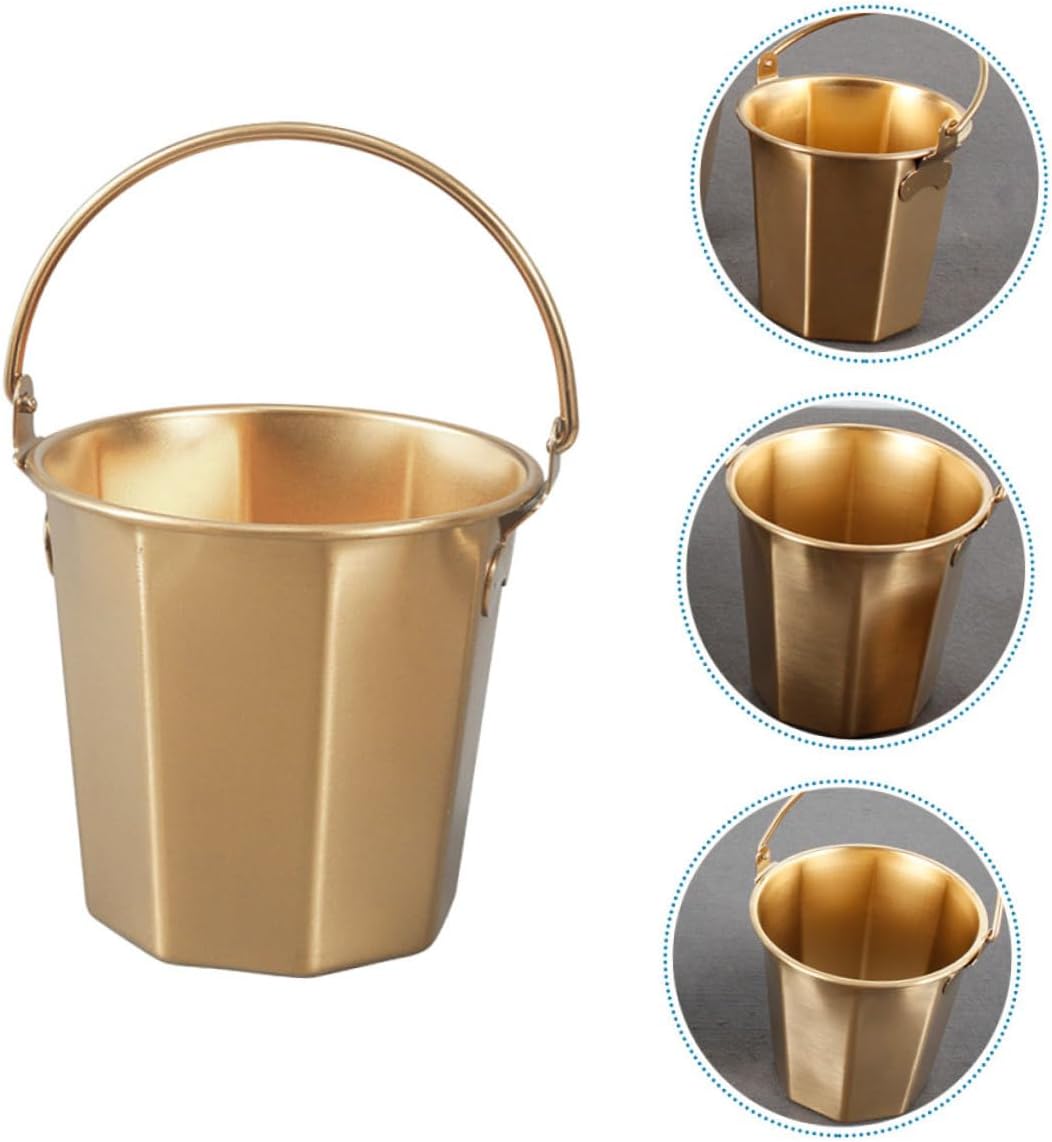 Large Capacity Metal Milk Bucket Stainless Steel Handle Multi-use Water Container for Camping and Dairy Farm