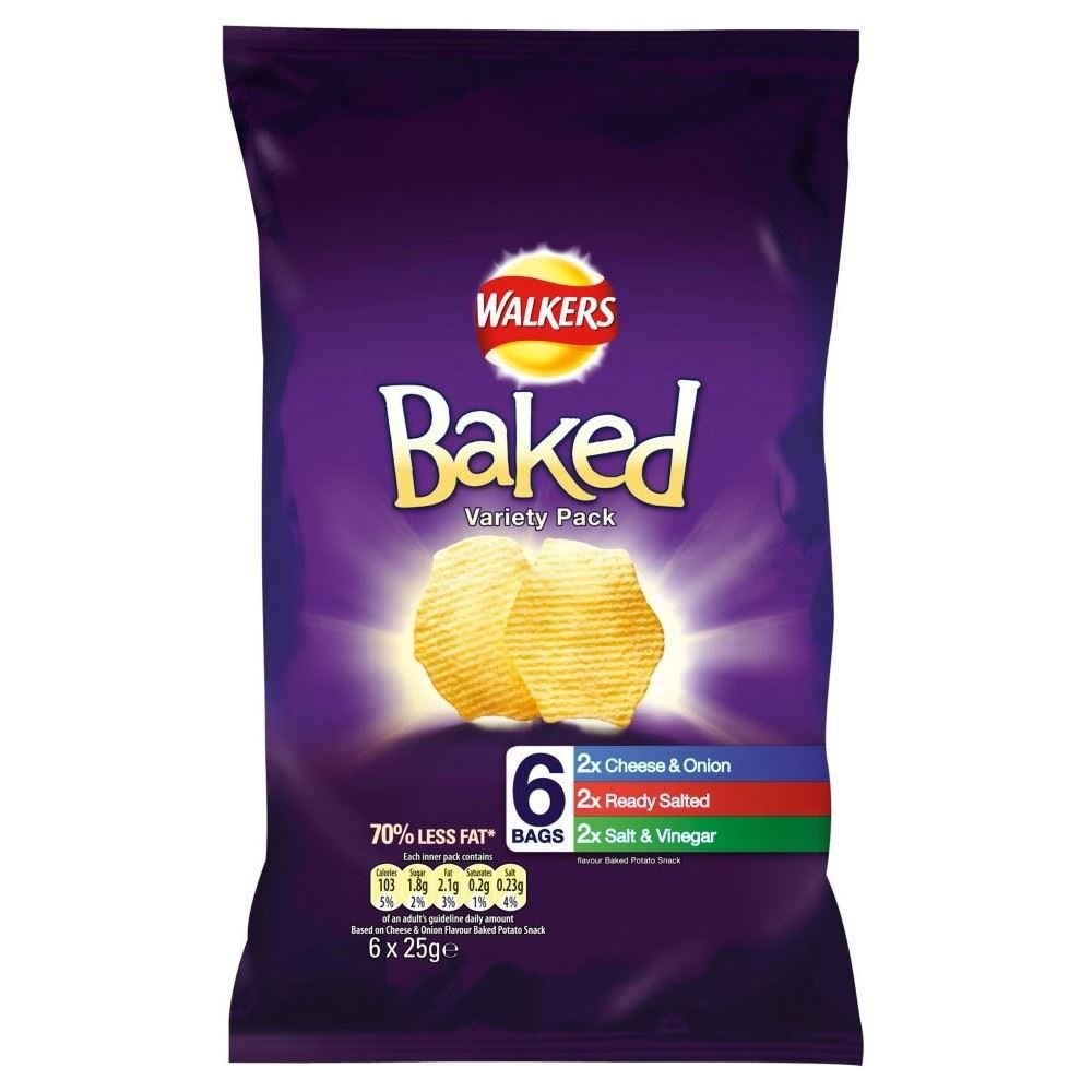 Walkers Patatas Al Horno - Variedad (6X25g) (Paquete de 6)