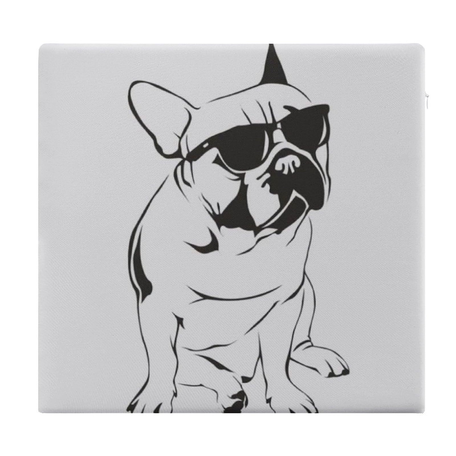 JZemdybill Chair Pad, French Bulldog Seat Pad, Square Chair Cushion for Yoga Living Room Balcony