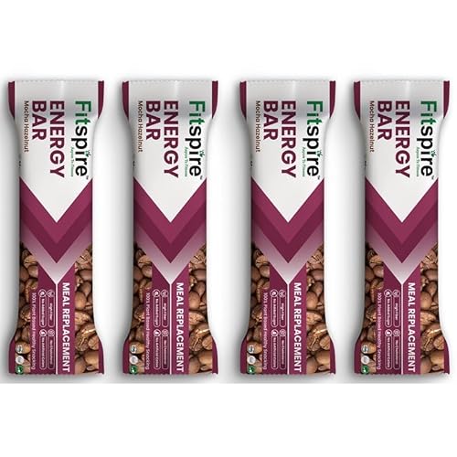 Fit.spire Mocha Hazelnut - Energy Bar, 100% Vegan, Gluten Free, Sugar Free, No Artificial Sweetener, All Natural, Packed With Walnuts & Sunflower Seeds, Pack Of 4 X 35 gram Each