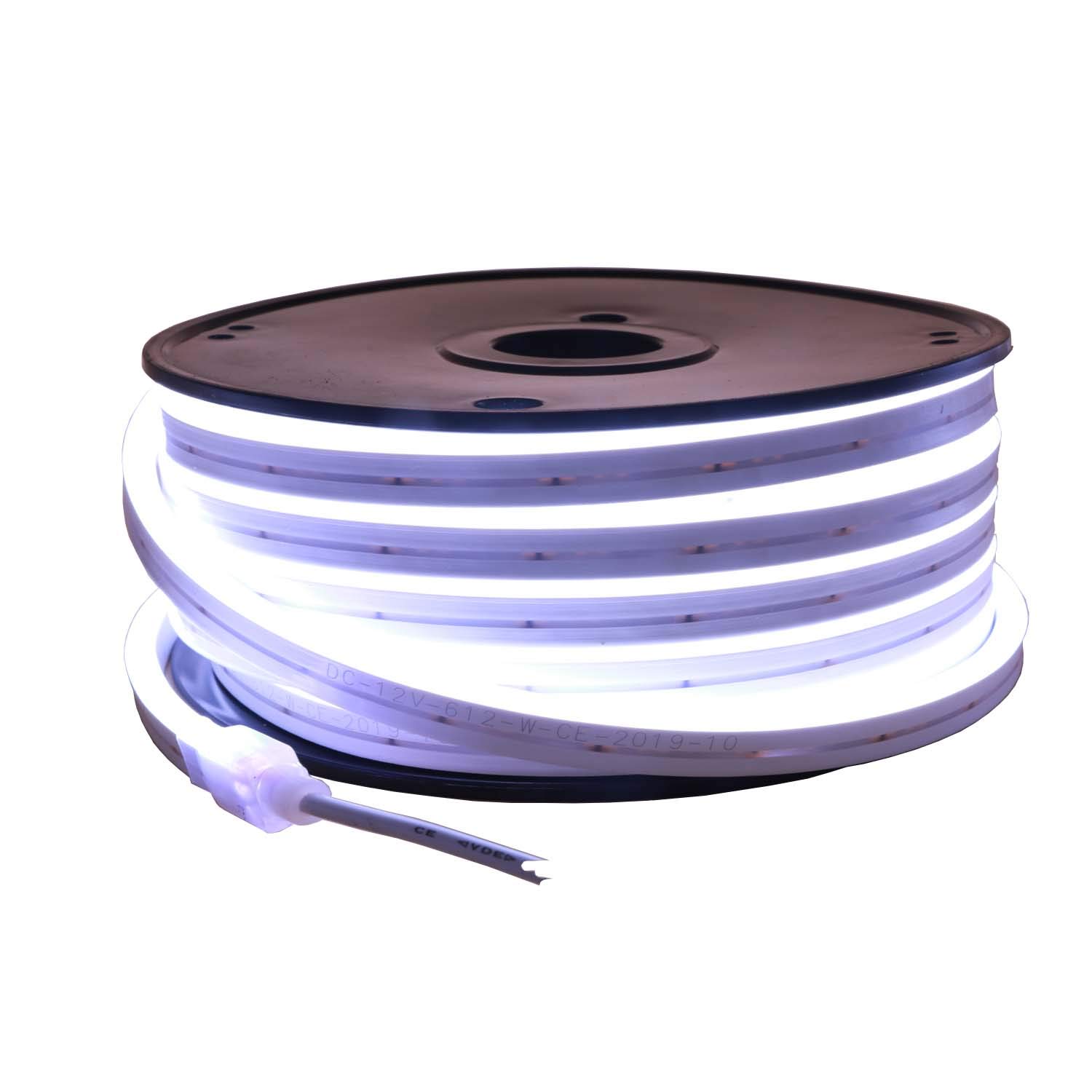 12Vdc Silicone LED Neon Light, décoration de panneau de bricolage intérieur et extérieur étanche, 15 mètres 6500K blanc froid