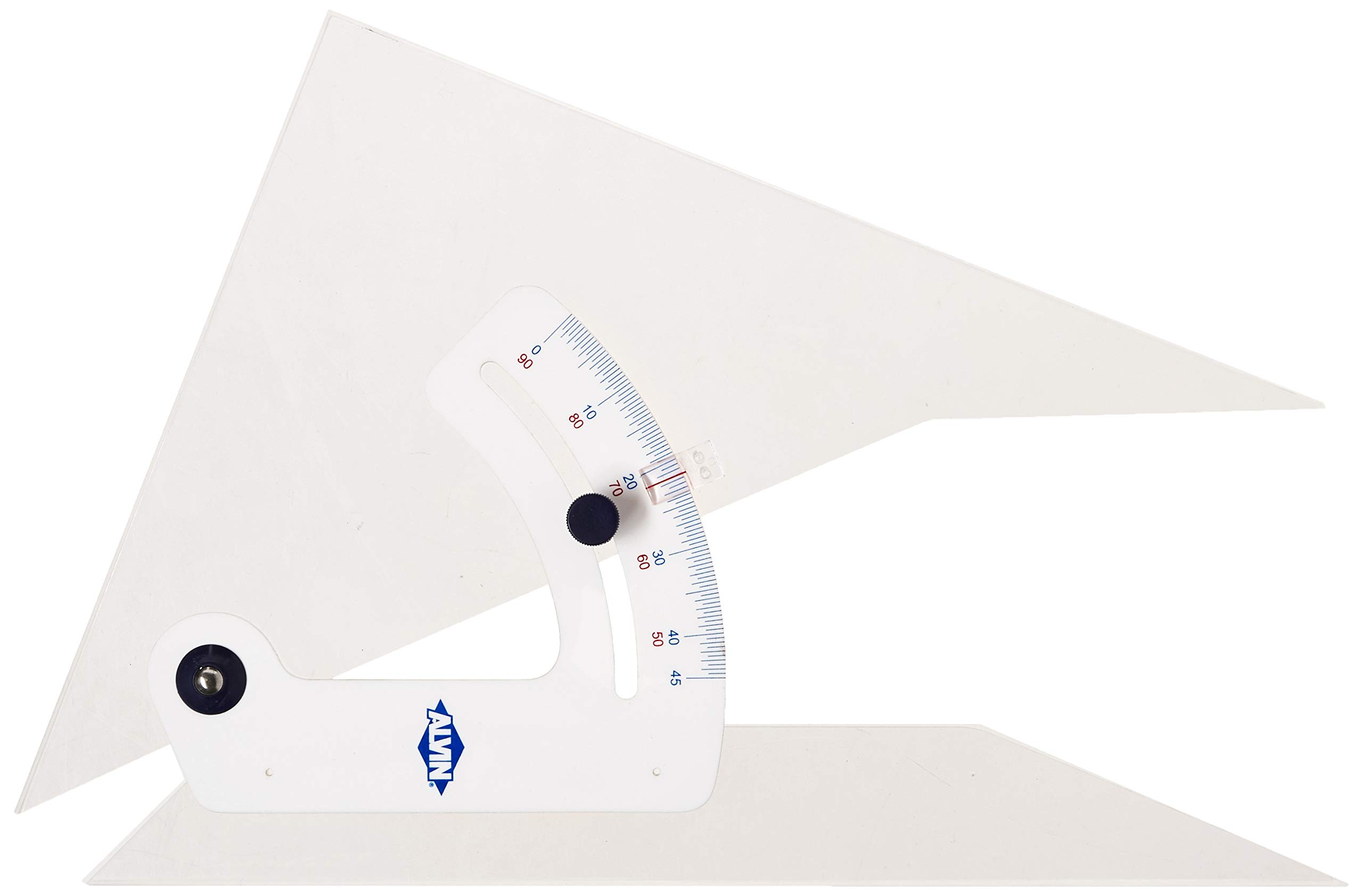 ALVIN - Tru-Angle Adjustable Triangle Made of High Impact Acrylic, with Aluminum Thumbscrew and Inking Edge - Includes Nylon Storage Case - 12 Inches