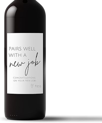 Miniatura 2 de Pairs Well With New Job | New Job Wine Label | Departing Gift for Friend | Going Away Party Gift for CoWorker | DIY Congratulations Gift