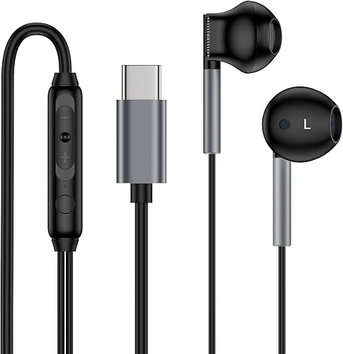 Auriculares con cable USB C para Samsung Galaxy S25 UltraS24 FES23S22S21S20A16A56A36, auriculares con cable para iPhone 16e1616 Pro16Pro