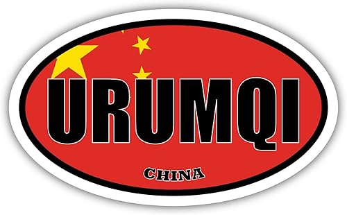 Urumqi China Flag Oval Decal Vinyl Bumper Sticker 3x5 inches Urumqi China Flag Oval Decal Vinyl Bumper Sticker 3x5 inches