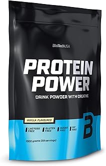 Protein Power | High Protein, Sugar-Free, Lactose-Free, Gluten-Free | Added Creatine, 1 kg, Vanilla