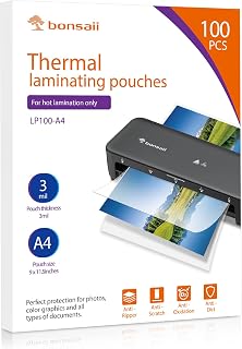 Bonsaii Laminating Sheets, 100 PCS 3mil Thermal Laminating Pouches, 9 x 11.5 inches,Clear and Durable, Suitable for Multiple Fields of Use