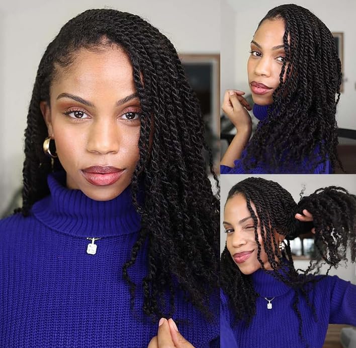 Amazon.com : Human Hair Springy Twist Hair Extensions Afro  display picture 3