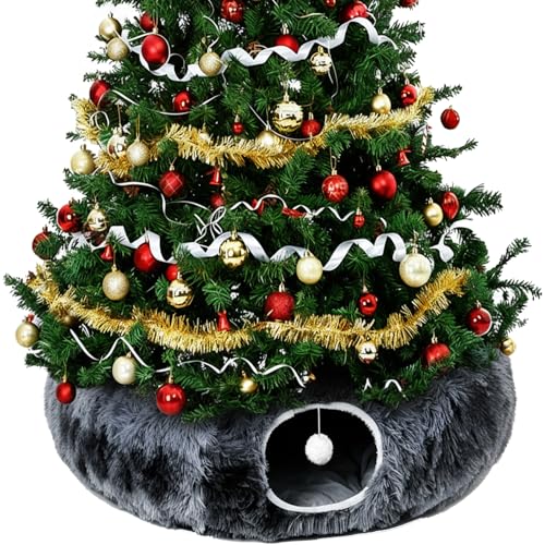 Odoland Cat Tunnel Bed with 20 Cat Toys - Indoor Plush Kitten Couch,Detachable Cats Cave Donut Tunnel & Soft Kitten Toy Set-Cozy Cat Furniture Blue