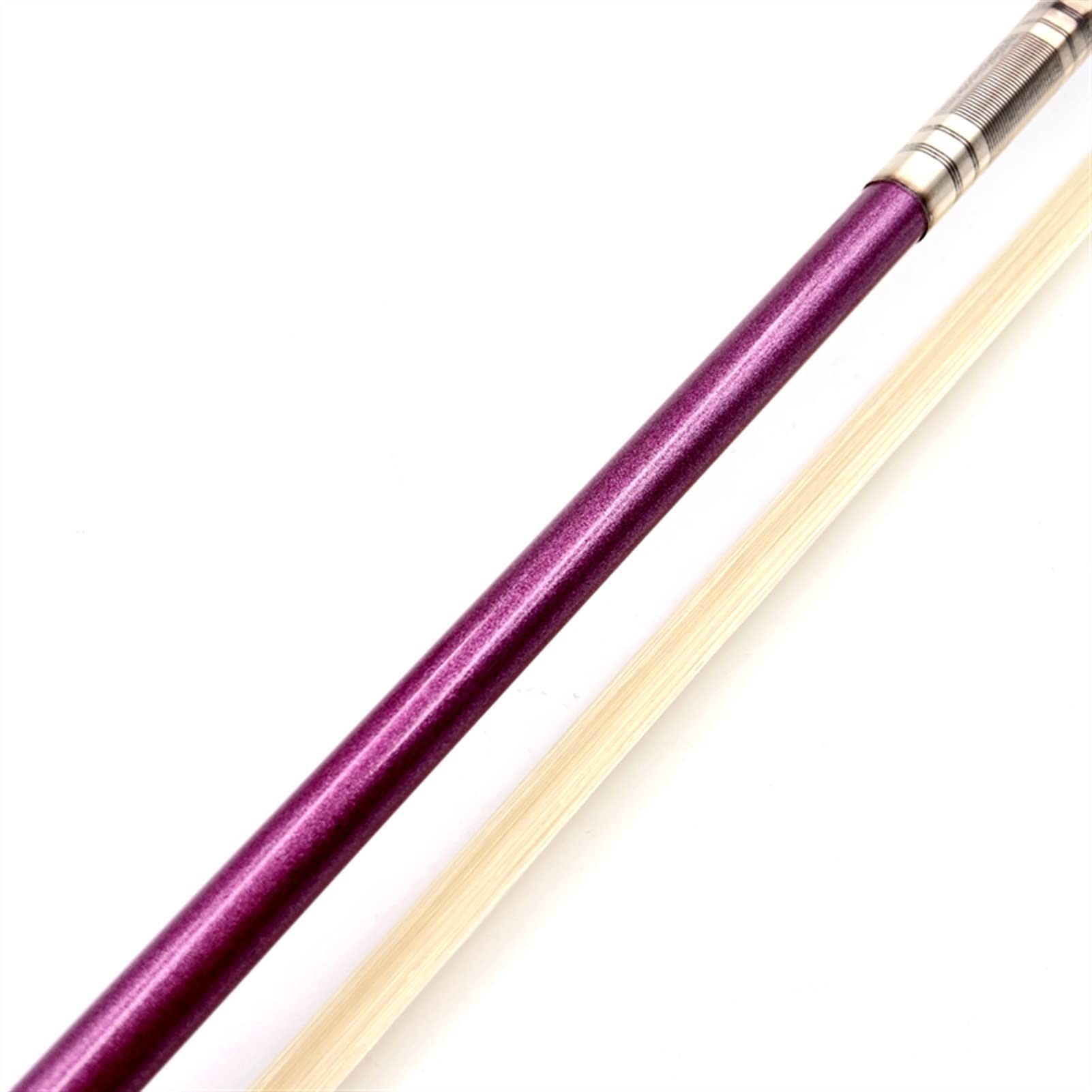 TSTS 1 Sztuk Nowe Materiały Student Purple 4/4 Skrzypcówka Bow Fiddle Bow, Mongolian White Horsehair Horsetail pełnowymiarowe łuk