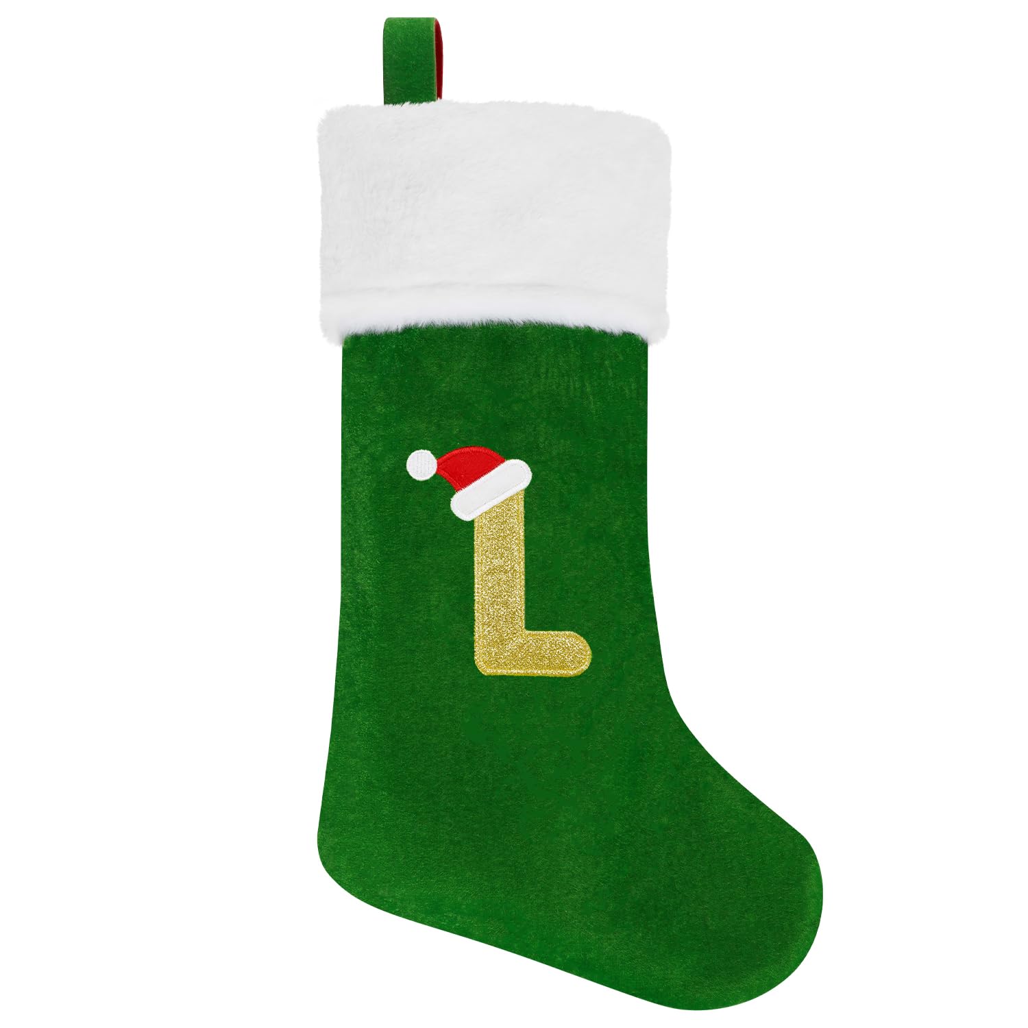 VEYLIN Alphabet Christmas Stockings Letter Stockings Christmas 20 Inch Christmas Stockings with Initials, Plush Christmas Stockings Christmas Stockings for Kids/Adult Letter L