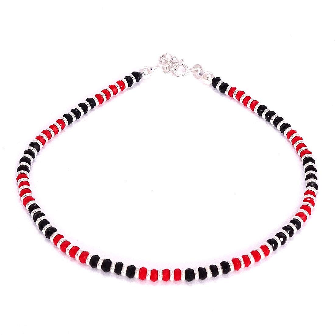 KUKSHYA 925 Exclusive Nazariya Anklet (Payal) with Black, Red & Silver Beads (Crystal) in 92.5% Sterling Silver for Girls and Women (B07RHGLX15) Amazon Price History, Amazon Price Tracker