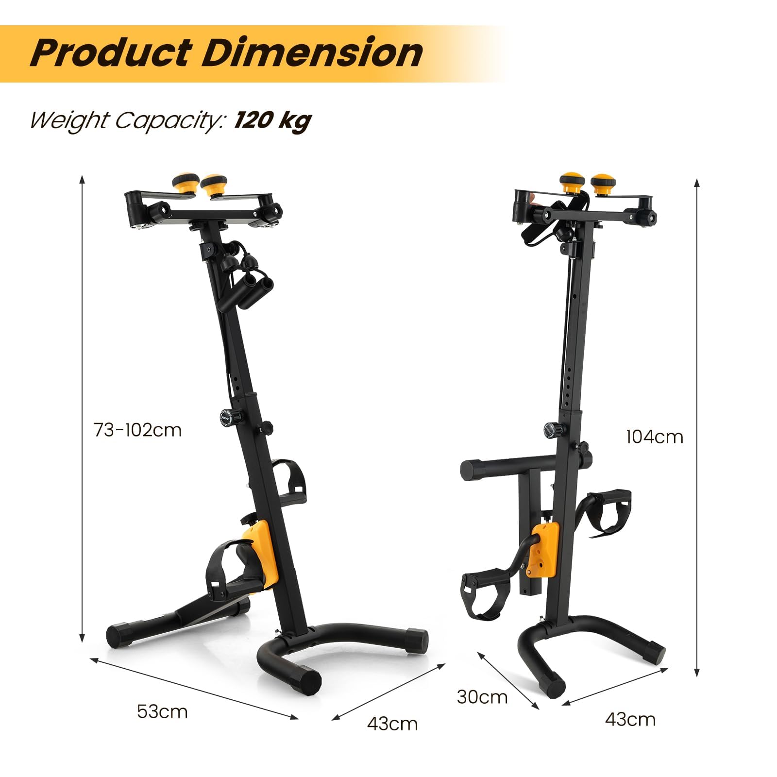 KOMFOTTEU Heimtrainer Fahrrad Multifunktional für Senioren, Pedaltrainer Arm- und Beintrainer, verstellbare Höhe & Widertandstufen, Bewegungstrainer Fitnessbike