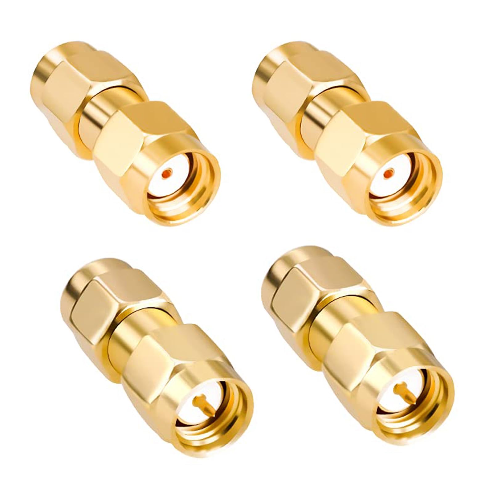 GNAFOTU SMA Connector Adapter, 4-Pack, SMA Male to Female, Matte Finish, 2cm Cable, 12V, For Antenna