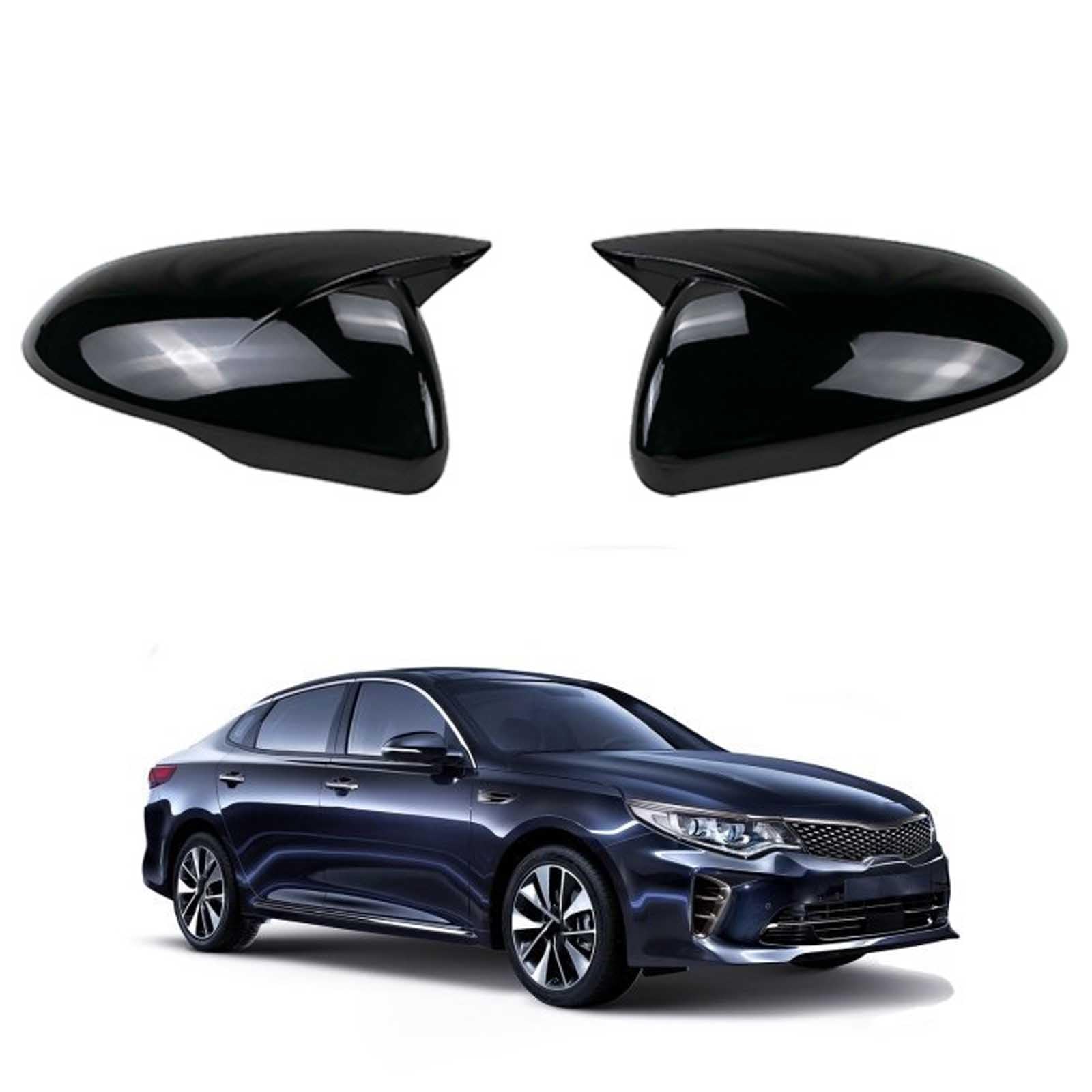 PAPEP Door Mirror Cover Caps for Kia K5 2016-2020, Left Right Side Wing Rearview Mirror Cover Lid 2 Pieces Exterior Styling Accessory,Glossy black