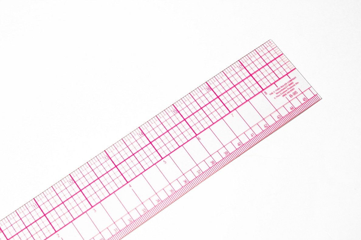 Inch & Metric Beveled Ruler 18