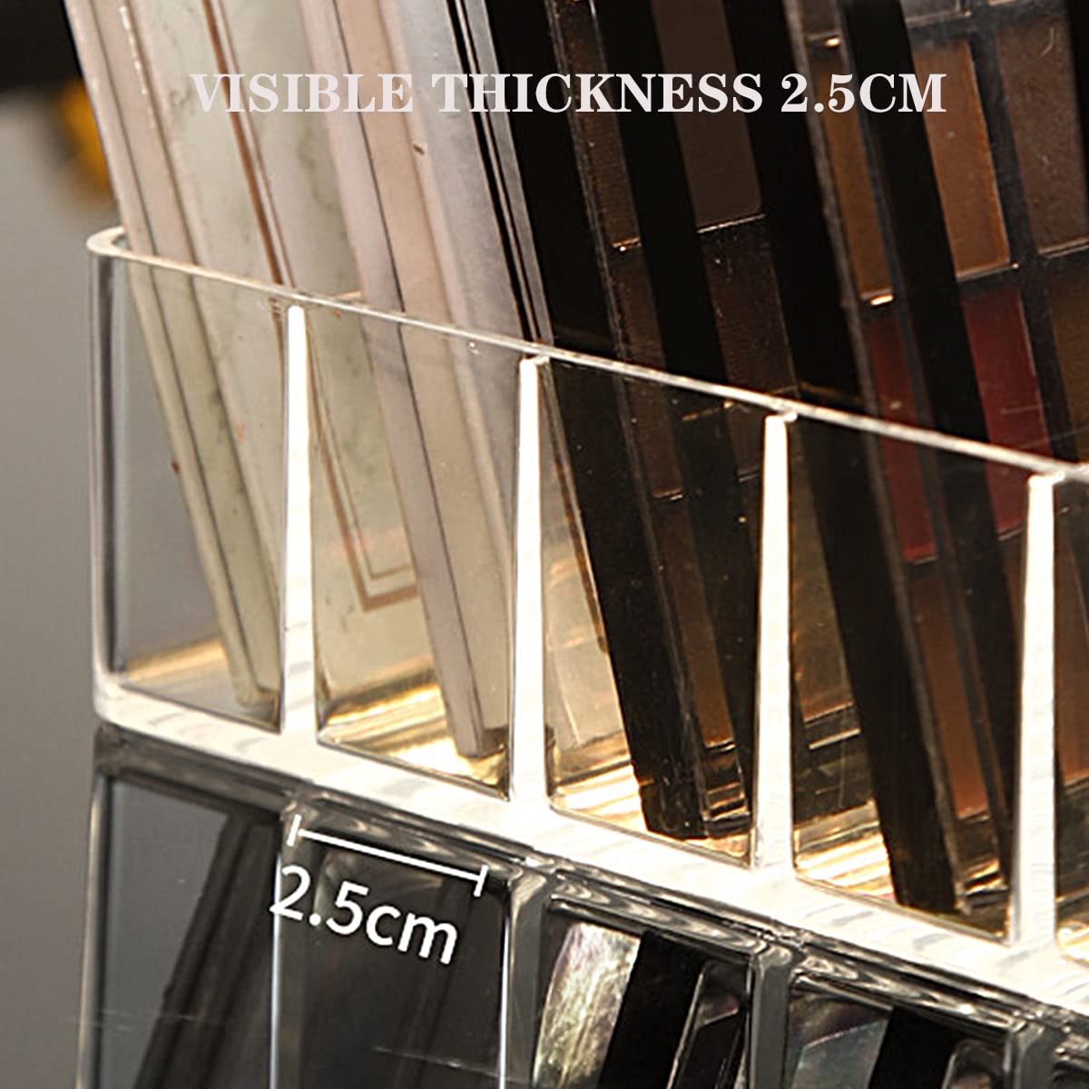 WECHENG Eyeshadow Palette Makeup Organizer, BPA Free 7 Section Divided Vanity Organize Holder for Drawer and Bathroom Counte Modern Cosmetics Storage ( 7.5" x 6.3" x 1.8")