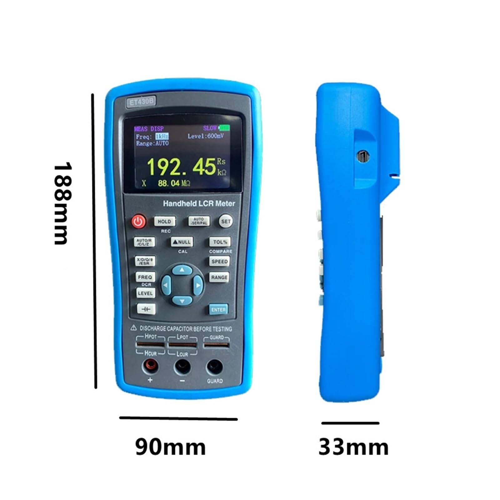 Medidor LCR, Probador de resistencia inductancia y capacitancia puente digital LCR portátil Medidor profesional(LCR Kelvin Test Clip)