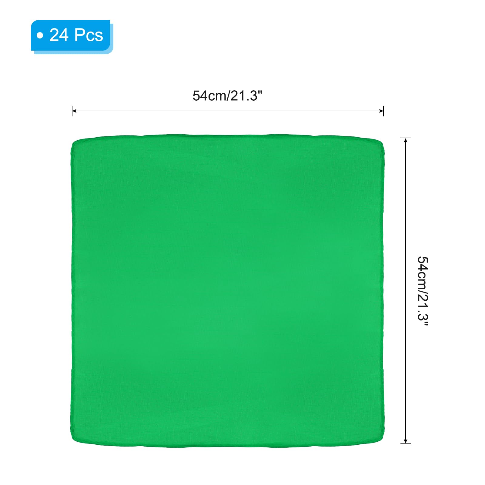 PATIKIL Bandane grandi in tinta unita, 53,3 x 53,3 cm, confezione da 24, bandane multifunzionali, per donne e uomini, verde erba