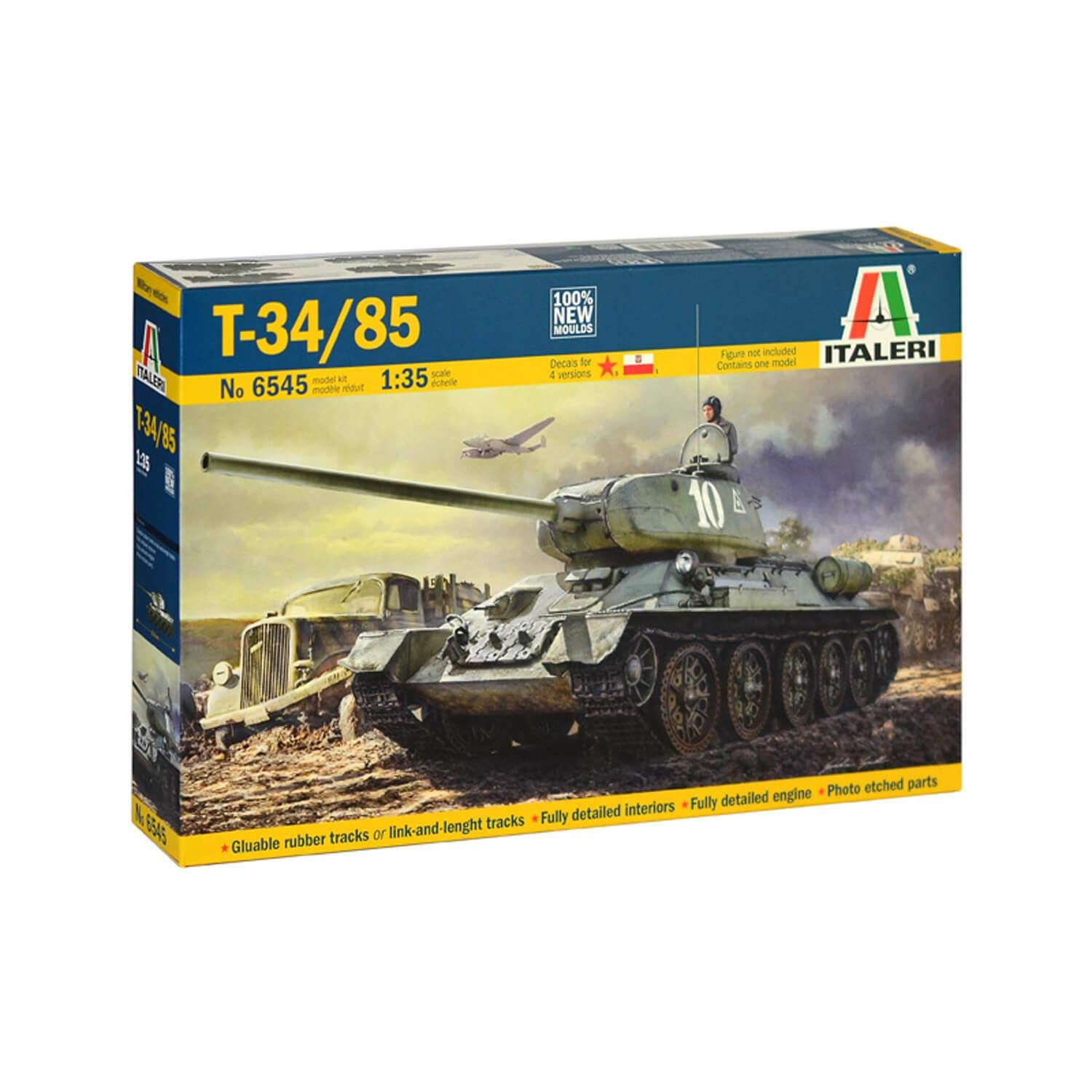 Italeri 6545 Modello in Plastica da Assemblare, Carri Armati, T34/85 Zavod 183 Mod. 1944, Model Kit, Scala 1:35
